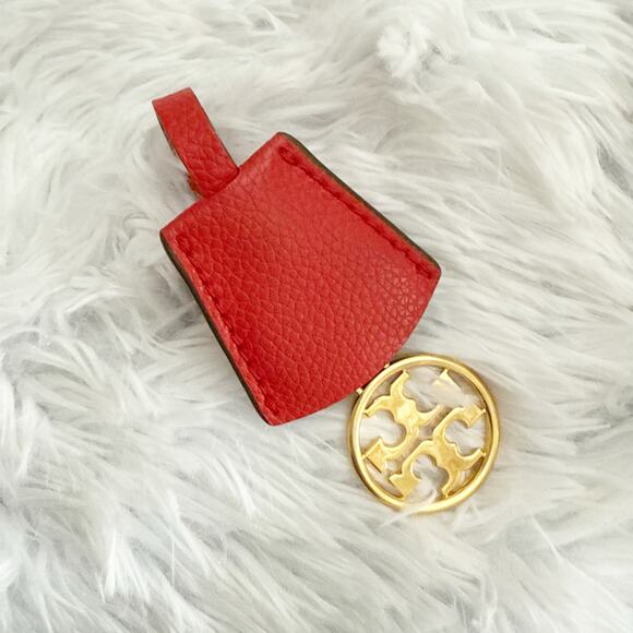 TORY BURCH | Perry 3 Compartment Tote Black Tan Interior Red Logo Charm Gold - Picture 14 of 15